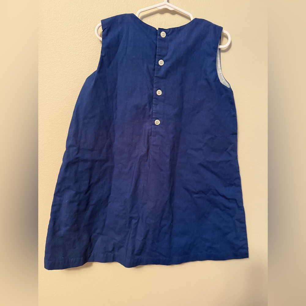 Christian Elizabeth Blue and Red Dress with Apple Design - Picture 2 of 3